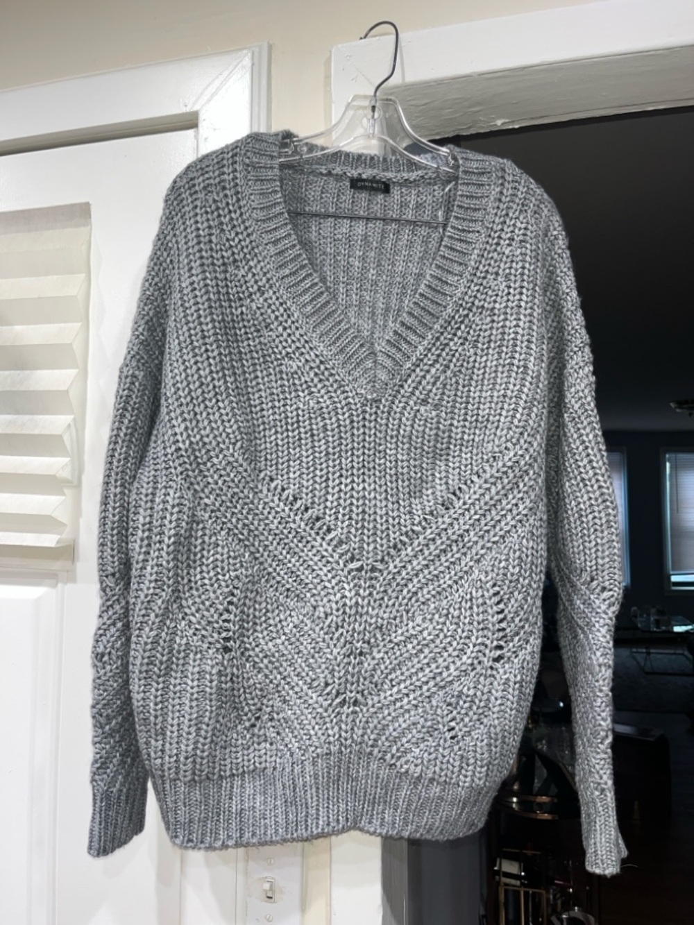 Gray cable knit sweater